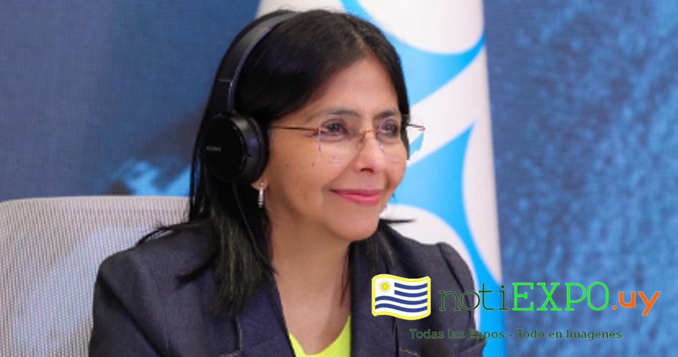 La Ministra venezolana Delcy Rodriguez en un zoom de OPEP
