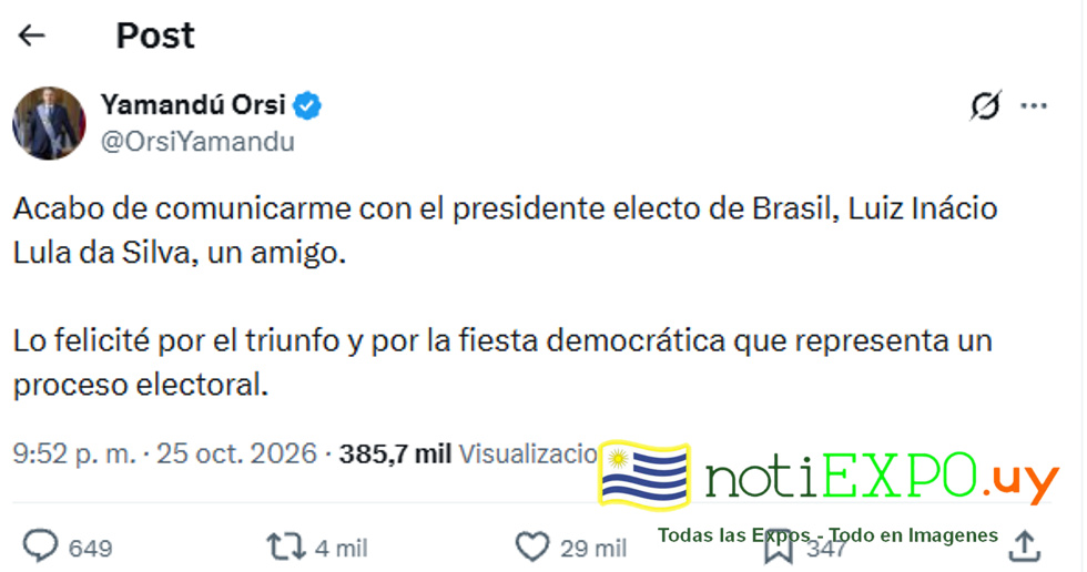 El Ministro de RREE Mario Lubetkin hablo del triunfo del Presidente de Brasil.