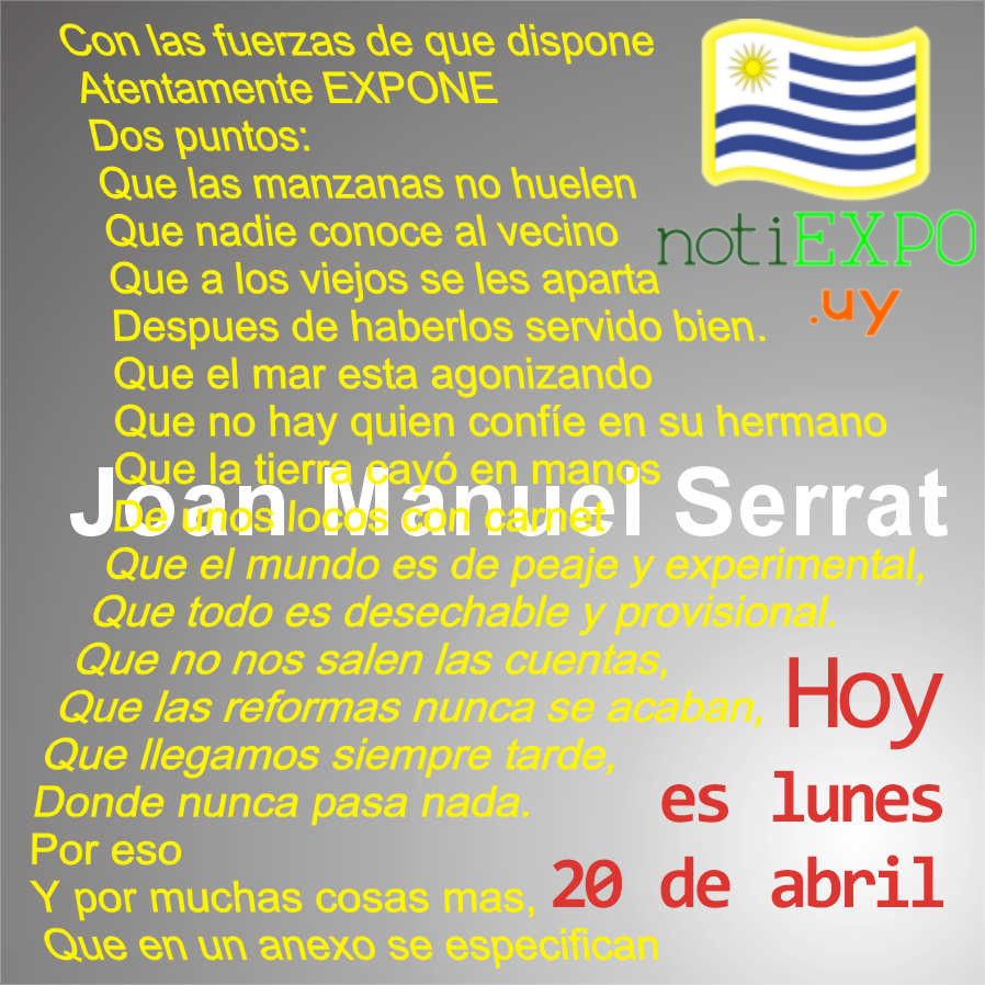 Hoy es lunes 20 de abril.