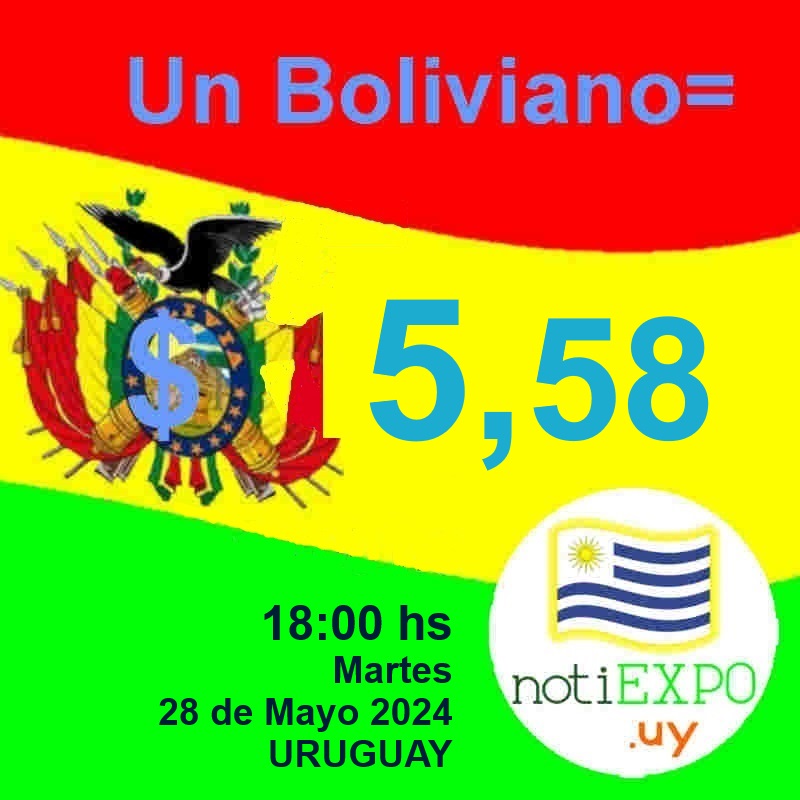 Un Boliviano en Pesos uruguayos